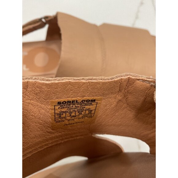 Sorel Sandals Women's  8 Ella II Casual Slingback Boho Flats NL4663-246 Brown Le - Picture 6 of 7